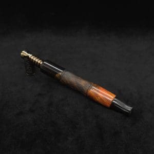 This image portrays Tri-Axial XL Dynavap Stem Buckeye Burl Hybrid + (2) Book-Matched M.P.'s by Dovetail Woodwork.