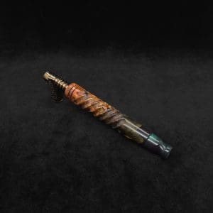 This image portrays Specialty Spiral Design XL Hybrid Dynavap Stem + Book-Matched M.P. - New! by Dovetail Woodwork.