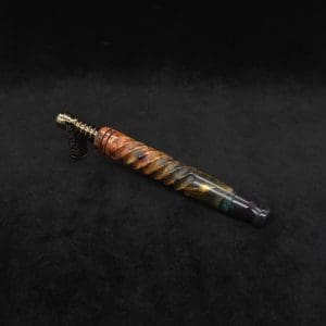 This image portrays Specialty Spiral Design XL Hybrid Dynavap Stem + Book-Matched M.P. - New! by Dovetail Woodwork.