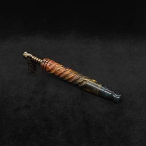 This image portrays Specialty Spiral Design XL Hybrid Dynavap Stem + Book-Matched M.P. - New! by Dovetail Woodwork.