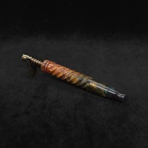 This image portrays Specialty Spiral Design XL Hybrid Dynavap Stem + Book-Matched M.P. - New! by Dovetail Woodwork.