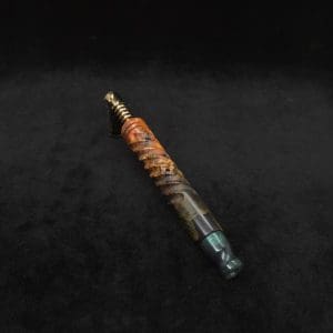 This image portrays Specialty Spiral Design XL Hybrid Dynavap Stem + Book-Matched M.P. - New! by Dovetail Woodwork.