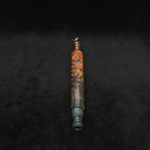 This image portrays Specialty Spiral Design XL Hybrid Dynavap Stem + Book-Matched M.P. - New! by Dovetail Woodwork.