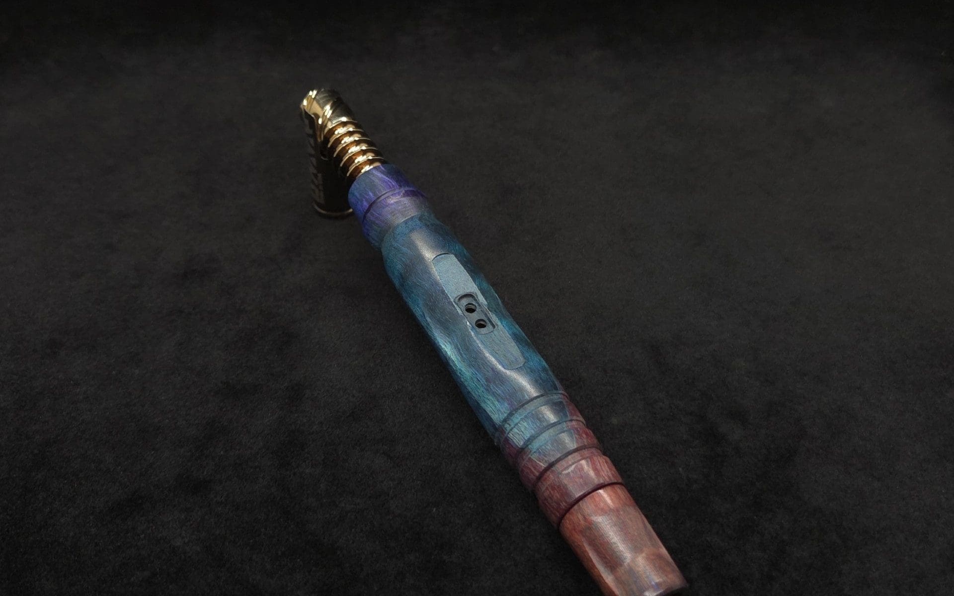 This image portrays Dynavap HyperDyn XL (D.W. Revision) + Book-Matched M.P. by Dovetail Woodwork.