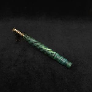This image portrays Attenuated Helix Dynavap XL Burl Stem + Book-Matched Mouthpiece-NEW! ☘ by Dovetail Woodwork.