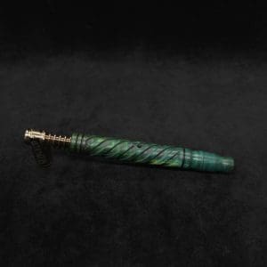 This image portrays Attenuated Helix Dynavap XL Burl Stem + Book-Matched Mouthpiece-NEW! ☘ by Dovetail Woodwork.
