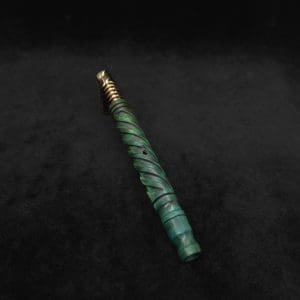This image portrays Attenuated Helix Dynavap XL Burl Stem + Book-Matched Mouthpiece-NEW! ☘ by Dovetail Woodwork.