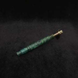 This image portrays Attenuated Helix Dynavap XL Burl Stem + Book-Matched Mouthpiece-NEW! ☘ by Dovetail Woodwork.