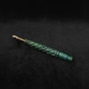 This image portrays Attenuated Helix Dynavap XL Burl Stem + Book-Matched Mouthpiece-NEW! ☘ by Dovetail Woodwork.