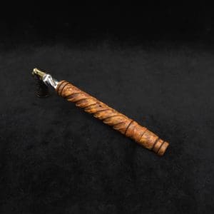 This image portrays Attenuated Helix Dynavap XL Burl Stem + Book-Matched Mouthpiece-NEW! ☘ by Dovetail Woodwork.