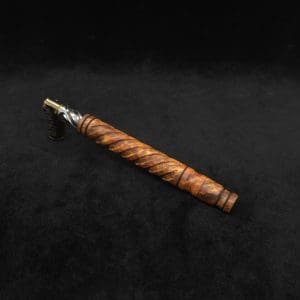 This image portrays Attenuated Helix Dynavap XL Burl Stem + Book-Matched Mouthpiece-NEW! ☘ by Dovetail Woodwork.