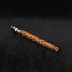 This image portrays Attenuated Helix Dynavap XL Burl Stem + Book-Matched Mouthpiece-NEW! ☘ by Dovetail Woodwork.