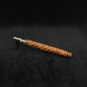 This image portrays Attenuated Helix Dynavap XL Burl Stem + Book-Matched Mouthpiece-NEW! ☘ by Dovetail Woodwork.