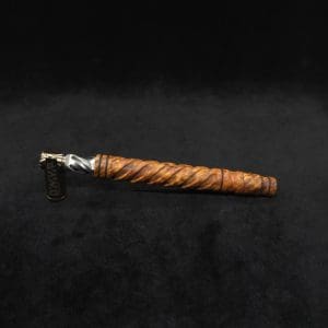 This image portrays Attenuated Helix Dynavap XL Burl Stem + Book-Matched Mouthpiece-NEW! ☘ by Dovetail Woodwork.