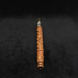 This image portrays Attenuated Helix Dynavap XL Burl Stem + Book-Matched Mouthpiece-NEW! ☘ by Dovetail Woodwork.