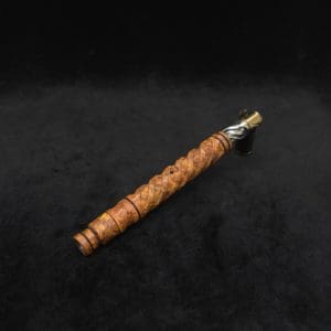 This image portrays Attenuated Helix Dynavap XL Burl Stem + Book-Matched Mouthpiece-NEW! ☘ by Dovetail Woodwork.