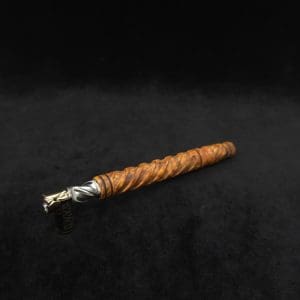 This image portrays Attenuated Helix Dynavap XL Burl Stem + Book-Matched Mouthpiece-NEW! ☘ by Dovetail Woodwork.