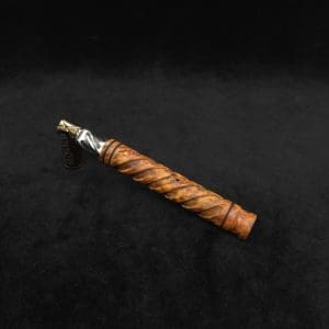 This image portrays Attenuated Helix Dynavap XL Burl Stem + Book-Matched Mouthpiece-NEW! ☘ by Dovetail Woodwork.