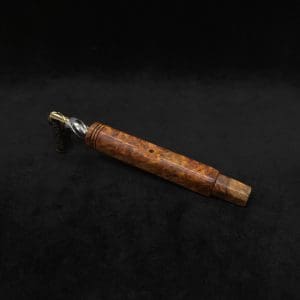 This image portrays No-Roll XL Burl Dynavap Stem + Book-Matched M.P. by Dovetail Woodwork.