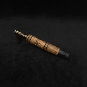 This image portrays Dynavap High Class Shotgun Stem/WPA with Diamond Wing Ebony M.P.-NEW! by Dovetail Woodwork.
