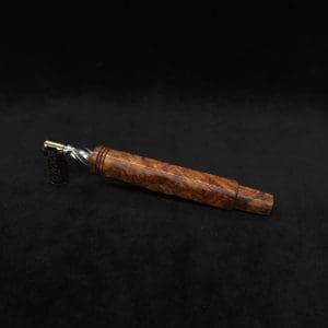 This image portrays No-Roll XL Burl Dynavap Stem + Book-Matched M.P. by Dovetail Woodwork.