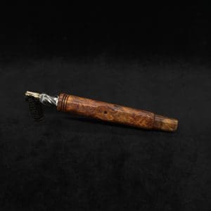 This image portrays No-Roll XL Burl Dynavap Stem + Book-Matched M.P. by Dovetail Woodwork.