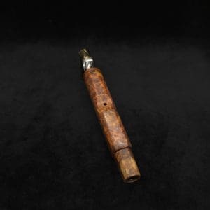This image portrays No-Roll XL Burl Dynavap Stem + Book-Matched M.P. by Dovetail Woodwork.