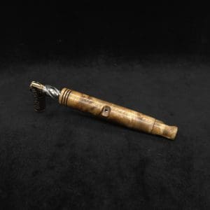 This image portrays Blunt XL Dynavap Burl Stem + Book-Matched M.P. - Rare Kabukalli Burl ☘ by Dovetail Woodwork.