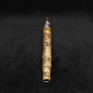 This image portrays Blunt XL Dynavap Burl Stem + Book-Matched M.P. - Rare Kabukalli Burl ☘ by Dovetail Woodwork.