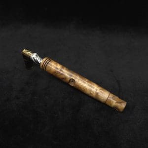 This image portrays Blunt XL Dynavap Burl Stem + Book-Matched M.P. - Rare Kabukalli Burl ☘ by Dovetail Woodwork.