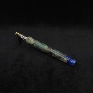 This image portrays Tri-Channel XL Dynavap Stem Buckeye Burl Hybrid + Book-Matched M.P. ☘ by Dovetail Woodwork.