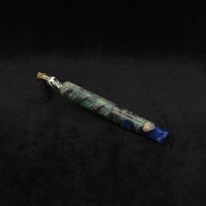 This image portrays Tri-Channel XL Dynavap Stem Buckeye Burl Hybrid + Book-Matched M.P. ☘ by Dovetail Woodwork.
