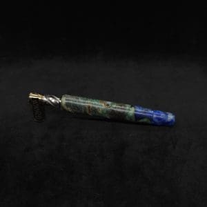 This image portrays Tri-Channel XL Dynavap Stem Buckeye Burl Hybrid + Book-Matched M.P. ☘ by Dovetail Woodwork.