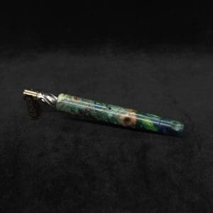 This image portrays Dynavap XL Burl Hybrid Cosmic Stem-Eclipse Design + Book-Matched M.P. by Dovetail Woodwork.