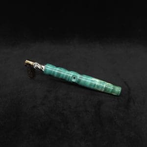 This image portrays Tri-Channel XL Dynavap Stem Wavy Maple Burl + Book-Matched M.P. ☘ by Dovetail Woodwork.