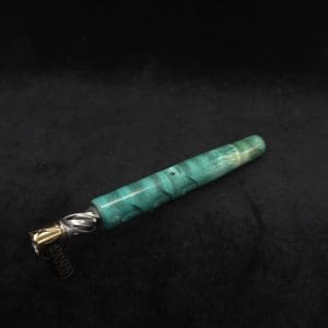 This image portrays Tri-Channel XL Dynavap Stem Wavy Maple Burl + Book-Matched M.P. ☘ by Dovetail Woodwork.