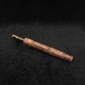 This image portrays B-Line XL Dynavap Stem Highly Figured Maple Burl + Book-Matched M.P. ☘ by Dovetail Woodwork.