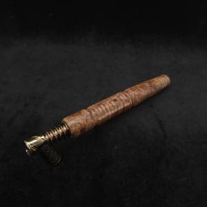 This image portrays B-Line XL Dynavap Stem Highly Figured Maple Burl + Book-Matched M.P. ☘ by Dovetail Woodwork.