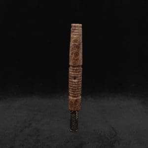 This image portrays B-Line XL Dynavap Stem Highly Figured Maple Burl + Book-Matched M.P. ☘ by Dovetail Woodwork.