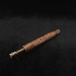 This image portrays B-Line XL Dynavap Stem Highly Figured Maple Burl + Book-Matched M.P. ☘ by Dovetail Woodwork.