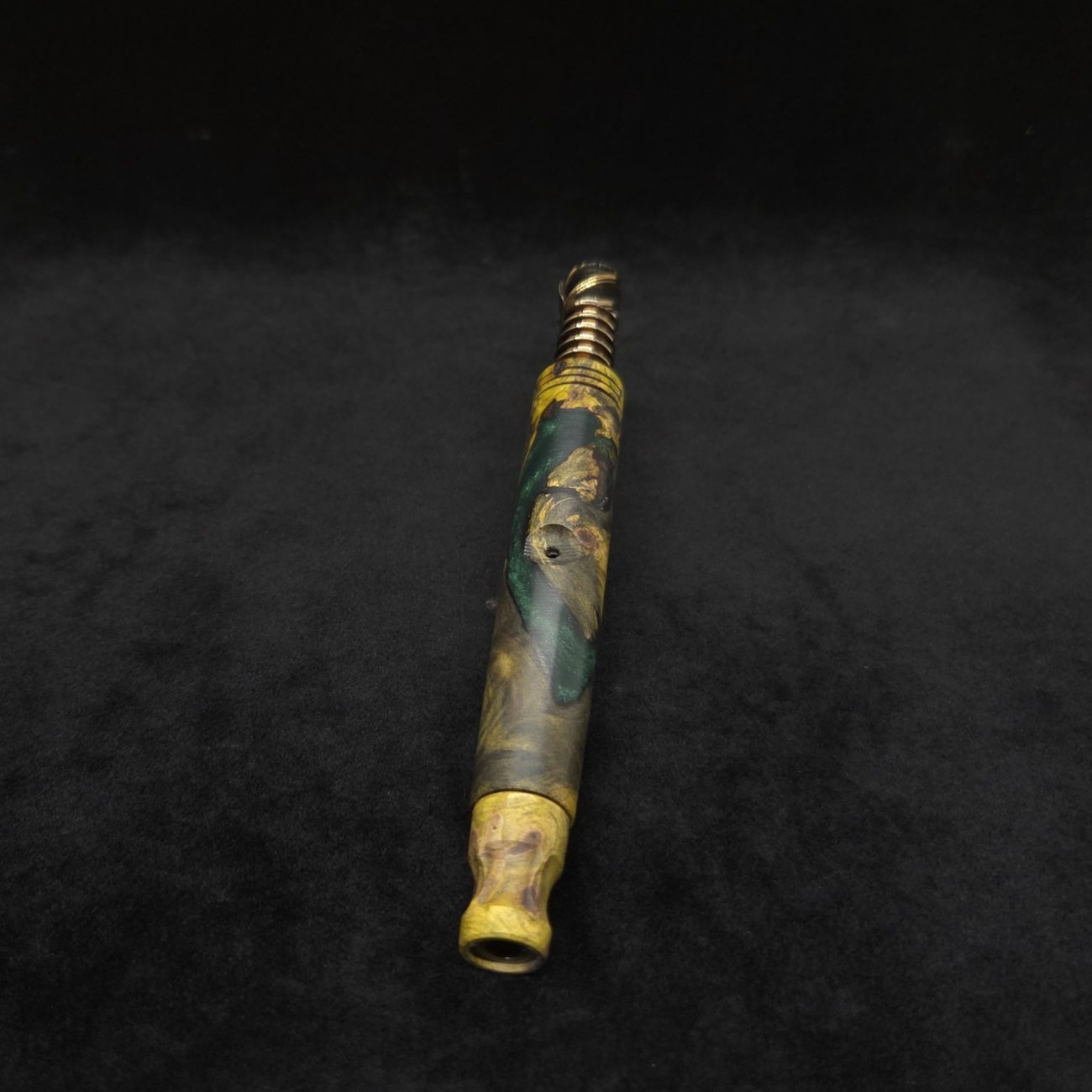 This image portrays Blunt XL Dynavap Hybrid Burl Stem + Book-Matched M.P. ☘ by Dovetail Woodwork.