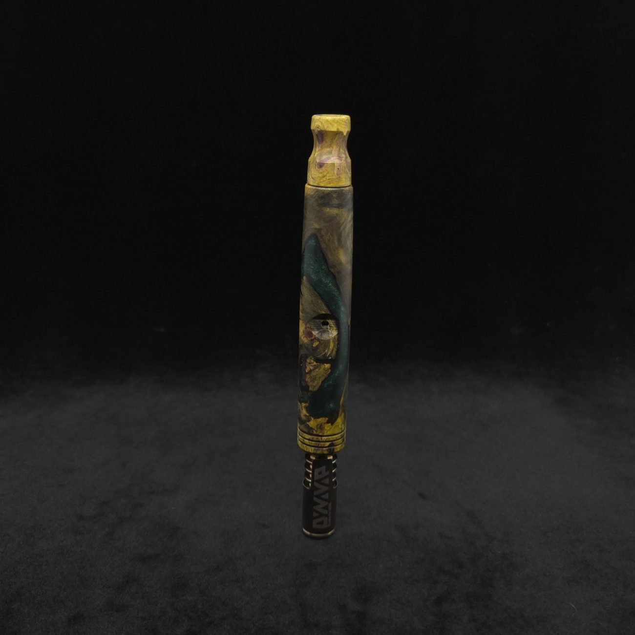 This image portrays Blunt XL Dynavap Hybrid Burl Stem + Book-Matched M.P. ☘ by Dovetail Woodwork.