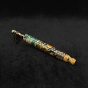 This image portrays Blunt XL Dynavap Hybrid Burl Stem + Book-Matched M.P. ☘ by Dovetail Woodwork.