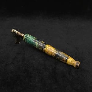 This image portrays Blunt XL Dynavap Hybrid Burl Stem + Book-Matched M.P. ☘ by Dovetail Woodwork.