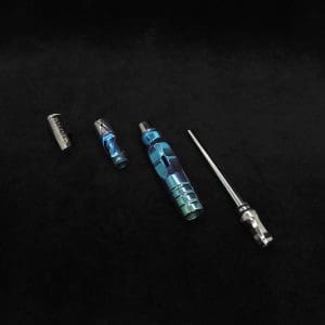 This image portrays The Franken Device-Fully Anodized Specialty Device w/Wood Case-Special Edition-NEW! ☘ by Dovetail Woodwork.