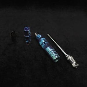This image portrays The Franken Device-Fully Anodized Specialty Device w/Wood Case-Special Edition-NEW! ☘ by Dovetail Woodwork.