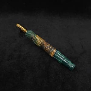 This image portrays Vertex XL Burl Hybrid Dynavap Stem + Book-Matched M.P. - NEW! ☘ by Dovetail Woodwork.