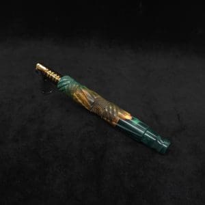 This image portrays Vertex XL Burl Hybrid Dynavap Stem + Book-Matched M.P. - NEW! ☘ by Dovetail Woodwork.