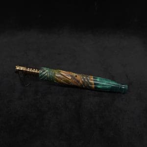 This image portrays Vertex XL Burl Hybrid Dynavap Stem + Book-Matched M.P. - NEW! ☘ by Dovetail Woodwork.