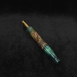 This image portrays Vertex XL Burl Hybrid Dynavap Stem + Book-Matched M.P. - NEW! ☘ by Dovetail Woodwork.